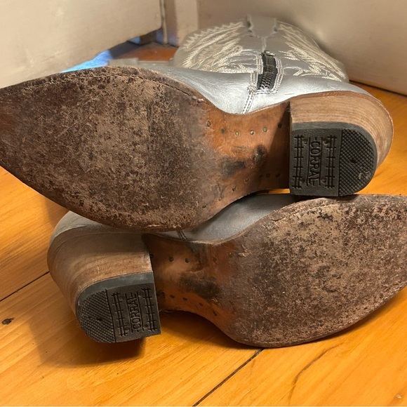 Corral Boots Metallic Silver Tall Cowboy Boots - Picture 6 of 6